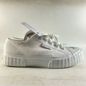 Superga 2630 Stripe Women’s Shoes Lace Up Sneakers White Size 7 (Euro 37).